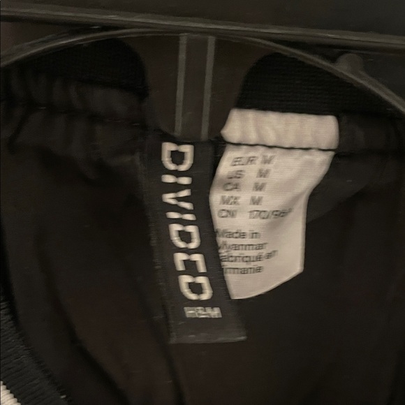 Divided Black Bomber Jacket with P/U Sleeves - Picture 2 of 6